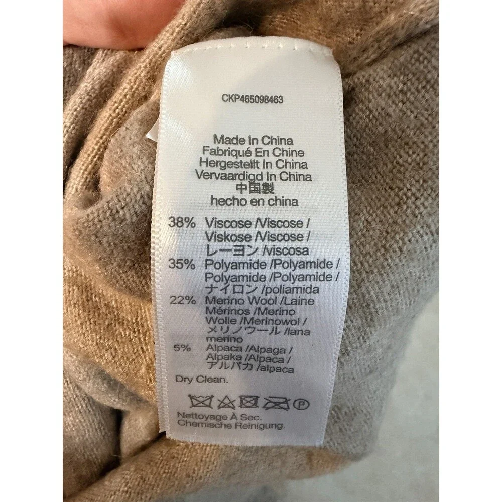 Madewell Ashbury Mockneck Sweater XL Tan Heather Hazelwood Minimalist Capsule
